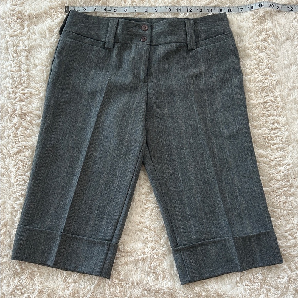 Byer California Charcoal/Teal Pinstripe Culottes
